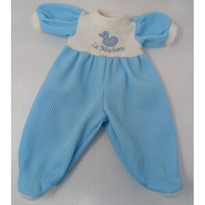 Berenguer La Newborn Reborn Baby Doll Bodysuit Terry Cloth Termal Waffle Blue